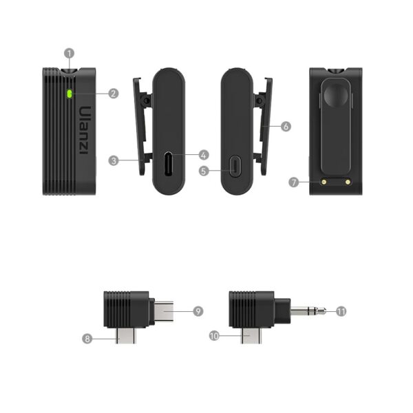 Ulanzi A100 Wireless Lavalier Microphone - Image 3